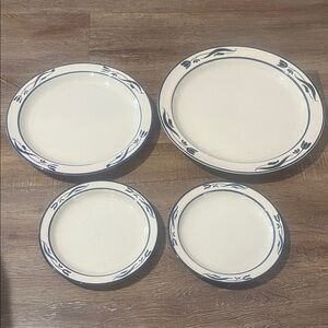 Finesse “Azure” Cream and Blue Dinnerware Collection